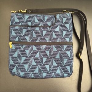 Danny K Beverly Hills Handmade Tapestry Shoulder Bag Purse Crossbody Blue